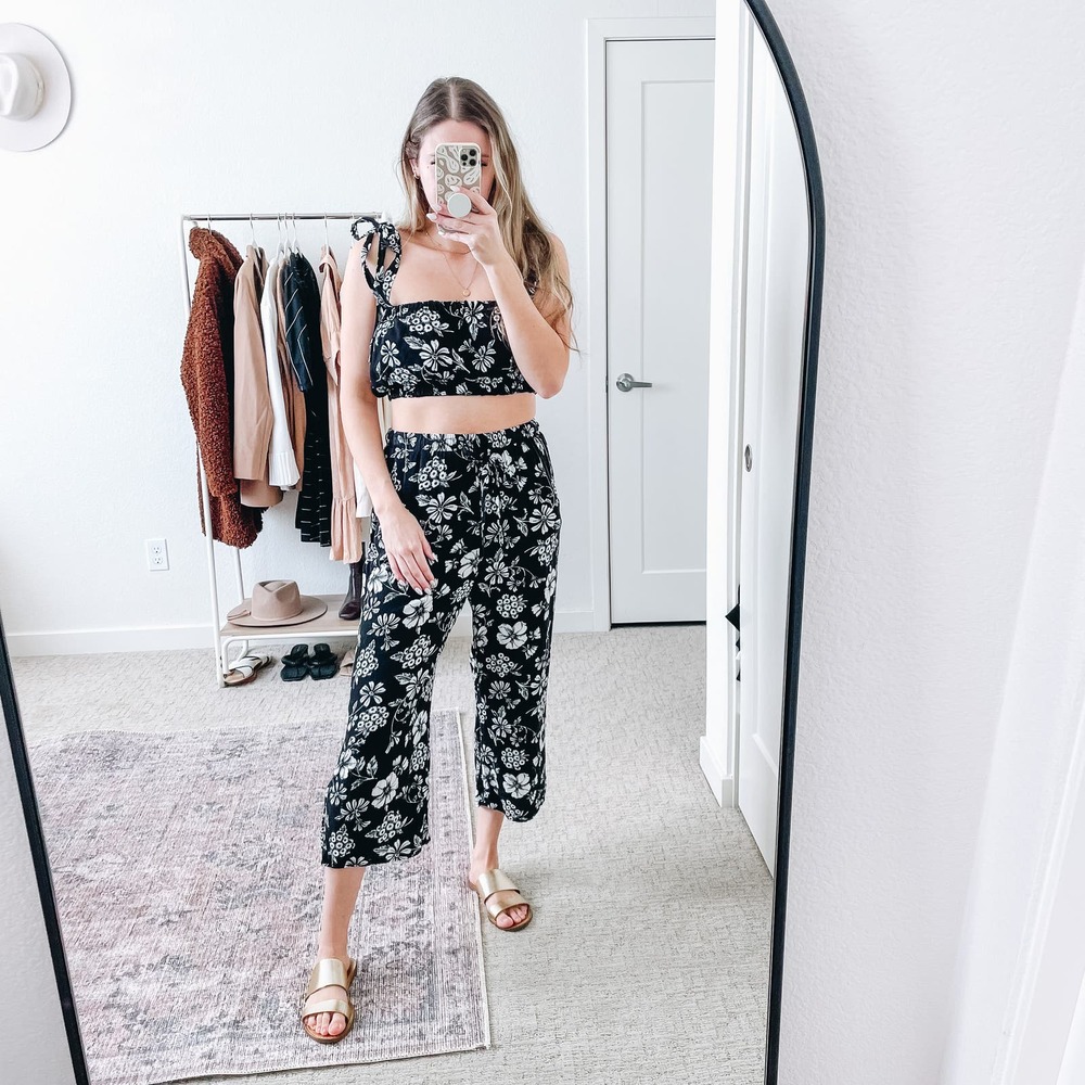 MAJORELLE Revolve‎ Black Floral Matching Set